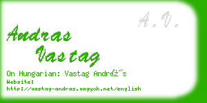 andras vastag business card